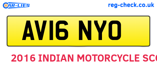 AV16NYO are the vehicle registration plates.