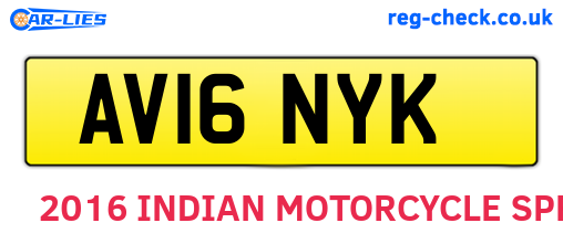 AV16NYK are the vehicle registration plates.
