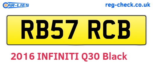 RB57RCB are the vehicle registration plates.