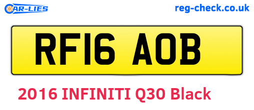 RF16AOB are the vehicle registration plates.