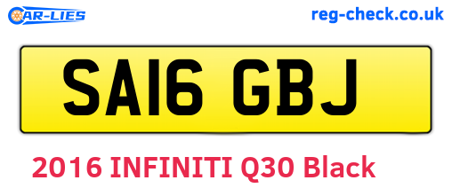 SA16GBJ are the vehicle registration plates.