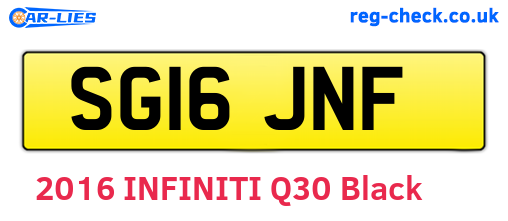 SG16JNF are the vehicle registration plates.