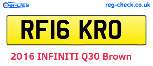 RF16KRO are the vehicle registration plates.