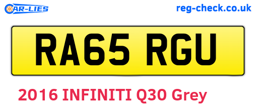 RA65RGU are the vehicle registration plates.