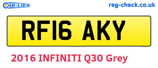 RF16AKY are the vehicle registration plates.