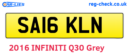 SA16KLN are the vehicle registration plates.