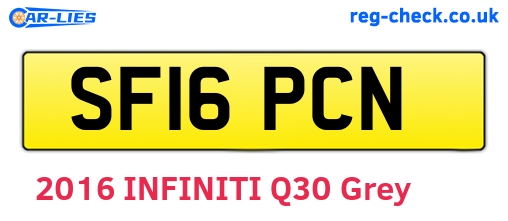 SF16PCN are the vehicle registration plates.