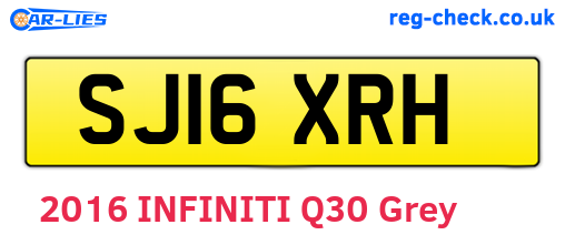 SJ16XRH are the vehicle registration plates.