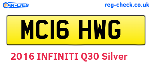 MC16HWG are the vehicle registration plates.