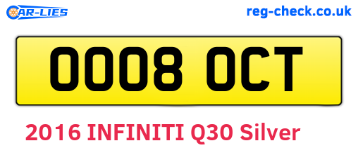 OO08OCT are the vehicle registration plates.
