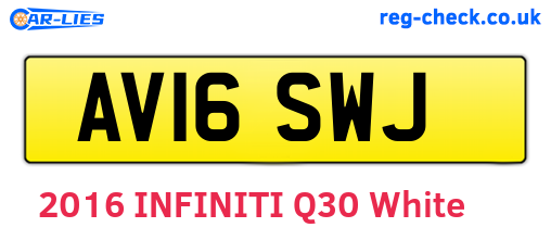 AV16SWJ are the vehicle registration plates.