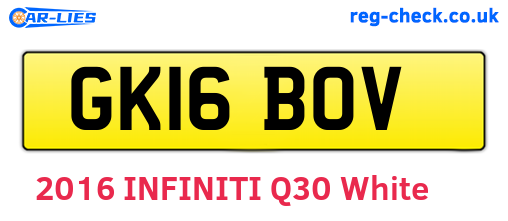 GK16BOV are the vehicle registration plates.