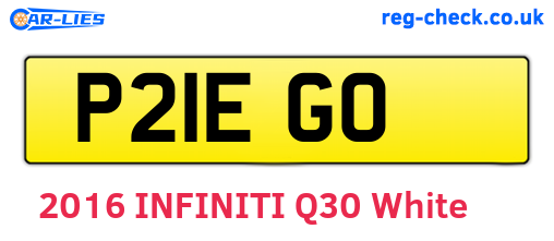 P21EGO are the vehicle registration plates.