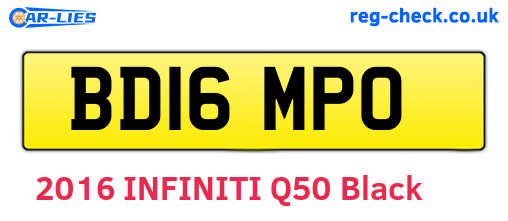 BD16MPO are the vehicle registration plates.