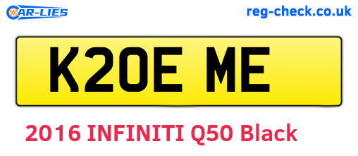 K20EME are the vehicle registration plates.