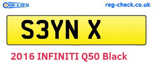 S3YNX are the vehicle registration plates.