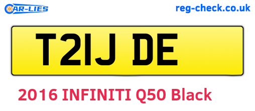 T21JDE are the vehicle registration plates.