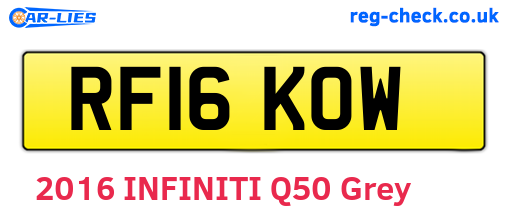 RF16KOW are the vehicle registration plates.