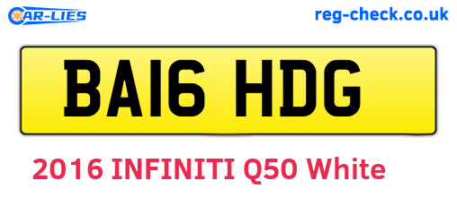 BA16HDG are the vehicle registration plates.