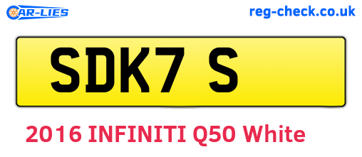 SDK7S are the vehicle registration plates.