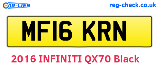 MF16KRN are the vehicle registration plates.