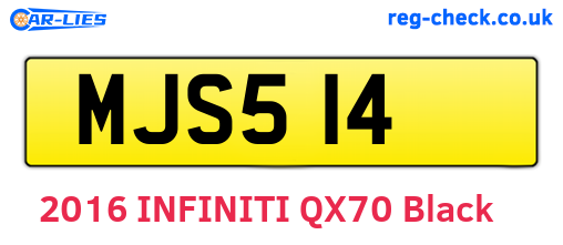 MJS514 are the vehicle registration plates.