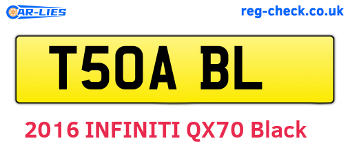 T50ABL are the vehicle registration plates.