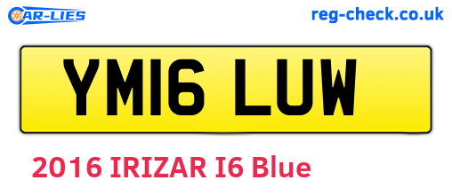 YM16LUW are the vehicle registration plates.