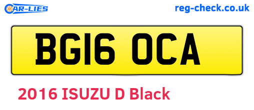 BG16OCA are the vehicle registration plates.