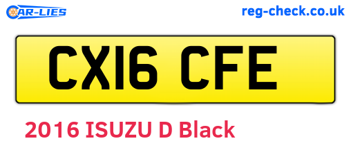 CX16CFE are the vehicle registration plates.