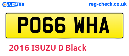 PO66WHA are the vehicle registration plates.