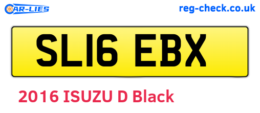 SL16EBX are the vehicle registration plates.