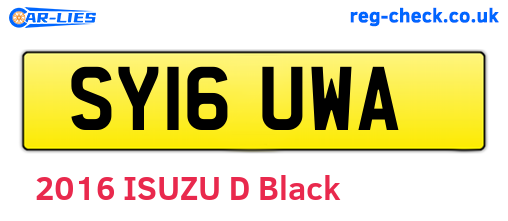 SY16UWA are the vehicle registration plates.