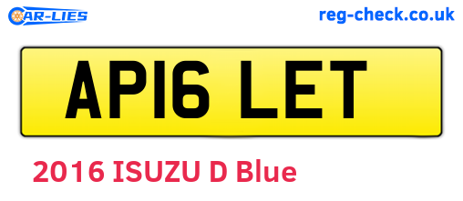 AP16LET are the vehicle registration plates.