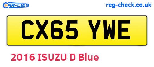 CX65YWE are the vehicle registration plates.