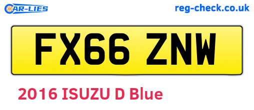 FX66ZNW are the vehicle registration plates.