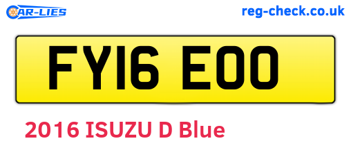 FY16EOO are the vehicle registration plates.