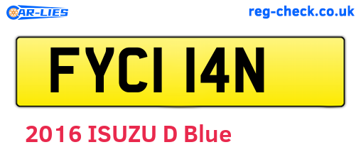 FYC114N are the vehicle registration plates.