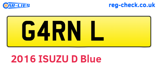 G4RNL are the vehicle registration plates.
