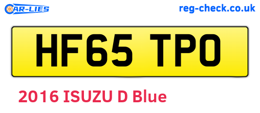 HF65TPO are the vehicle registration plates.