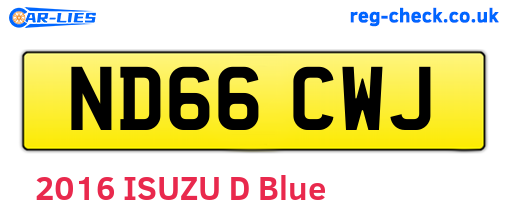 ND66CWJ are the vehicle registration plates.