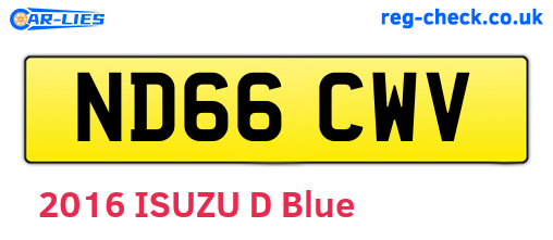 ND66CWV are the vehicle registration plates.