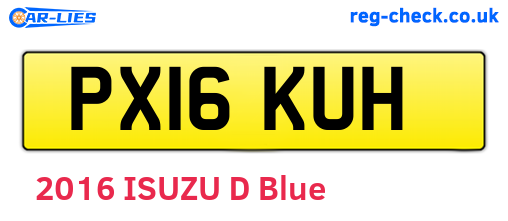 PX16KUH are the vehicle registration plates.