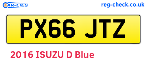 PX66JTZ are the vehicle registration plates.