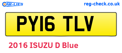 PY16TLV are the vehicle registration plates.
