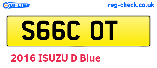 S66COT are the vehicle registration plates.