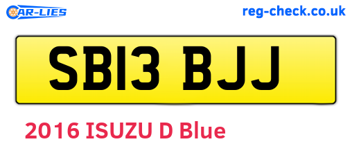 SB13BJJ are the vehicle registration plates.