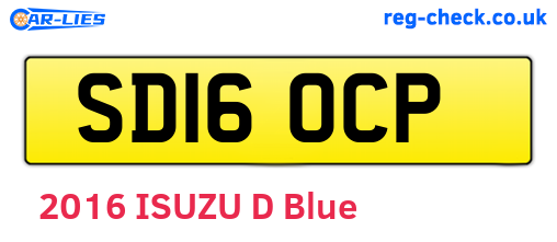 SD16OCP are the vehicle registration plates.
