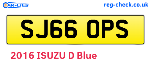 SJ66OPS are the vehicle registration plates.