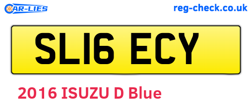 SL16ECY are the vehicle registration plates.